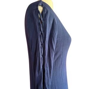 Womens Shirt Size Small Blue Sleeve Cutout Details Nautical Summer Beachy Sailor